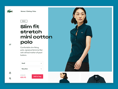 Lacoste product page v3 colours commerce design free lacoste modern ui webshop young