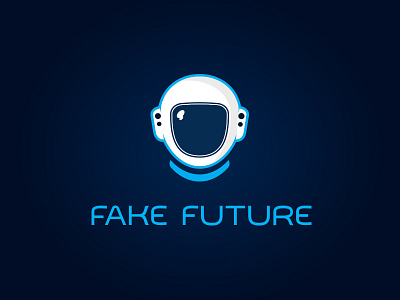 fake future astronaut blue fake future helmet logo logotype sci fi