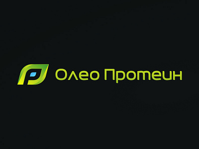 Oleo Protein Logotype bio blue bulgaria cyrillic green leaf logo oil