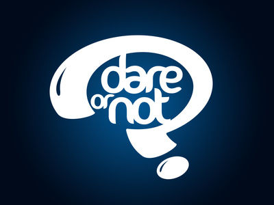 Dare Or Not blue dare logo. mark logotype question