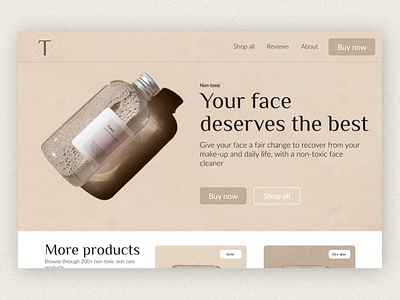 Skin care product website design figma graphic design ui uiux ux website