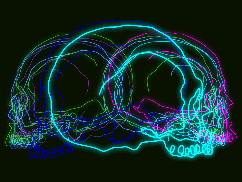 Antroponauta - Skulls - 13 antroponauta continuous line line skull