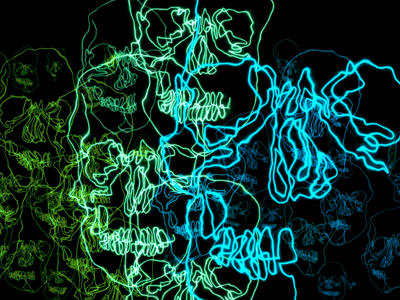 Antroponauta - Skulls - 14 antroponauta continuous line line skull