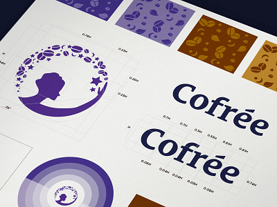 Coffee brand design-Cofree brand brand and identity coffee logo violet