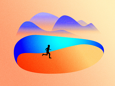 Run color illustration run