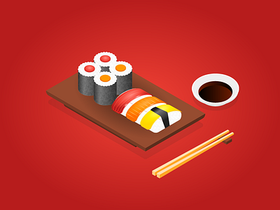 #GNY2018 : Food food gny graphic new year isometric new year sushi