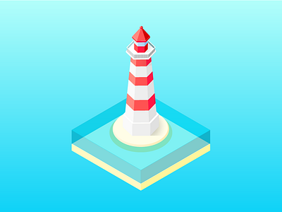#GNY2018: Maritime gny graphic new year isometric lighthouse sea