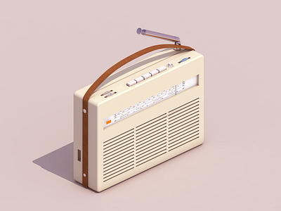 Portable Radio T52 3d braun c4d cinema4d design dieter low poly rams