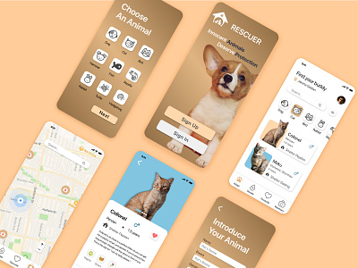 Animal Shelter - Rescuer App adopt animal cat dog donation exploration mobile app pet shelter