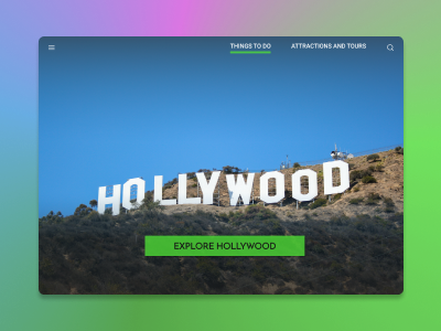 Visit Hollywood landingpage ux web