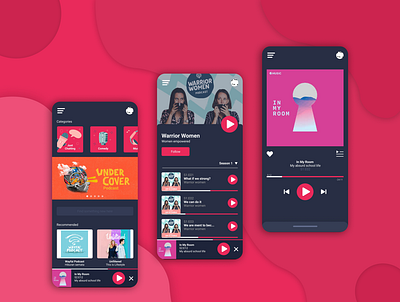 Podcast app UI Design design minimal ui