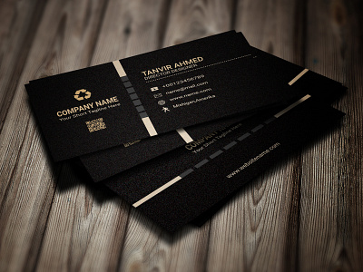 Modern Blackish Business Card black branding business casual dark dark grey design elegant formal horizontal minimal modern personal print ready professional sleek stylish web