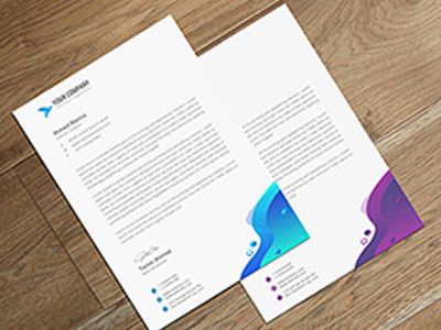 Letterhead Template a4 blue bundle business clean company corporate creative doc document easy editable elegant flexible fresh graphic identity letter letterhead modern