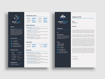 Clean Resume/CV a4 a4 resume ai clean resume cover letter creative resume curriculum vitae cv doc docx employment idml indd job job resume letter modern resume photoshop photoshop resume resume