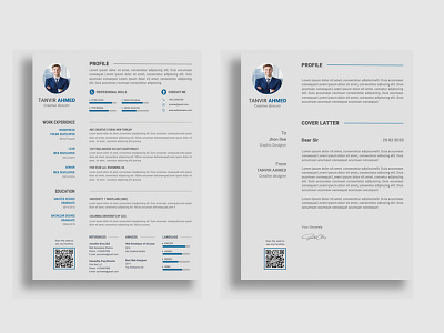 Resume & Cover Letter a4 a4 resume ai clean resume cover letter creative resume curriculum vitae cv doc docx employment idml indd job job resume letter modern resume photoshop photoshop resume powerpoint