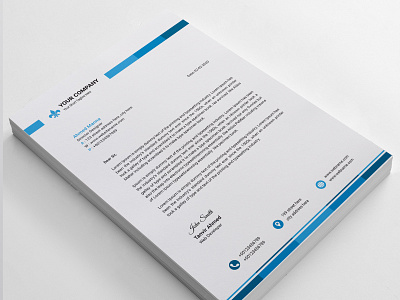 Corporate Letterhead Template brand branding business business letterhead corporate corporate identity corporate letterhead corporate letterhead template creative letterhead design free free stationary mockup freebie letterhead letterhead template pad print ready professional stationery template