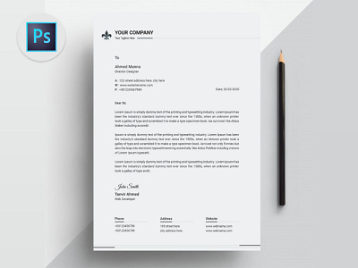 Simple Business Letterhead Template a4 brand branding business business letterhead clean colorful corporate corporate identity creative design docx elegant envelope folder ipad letterhead logo minimalist mockup