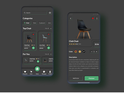 E-commerce Dark Theme UI Design