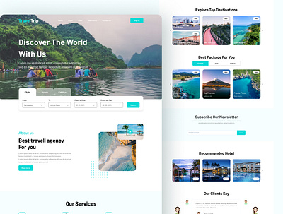 Travel agency landing page 3d agency agency landing page graphic design landing page travel travel agency travel agency website travel landing page travel website ui ui design uiux ux web design website