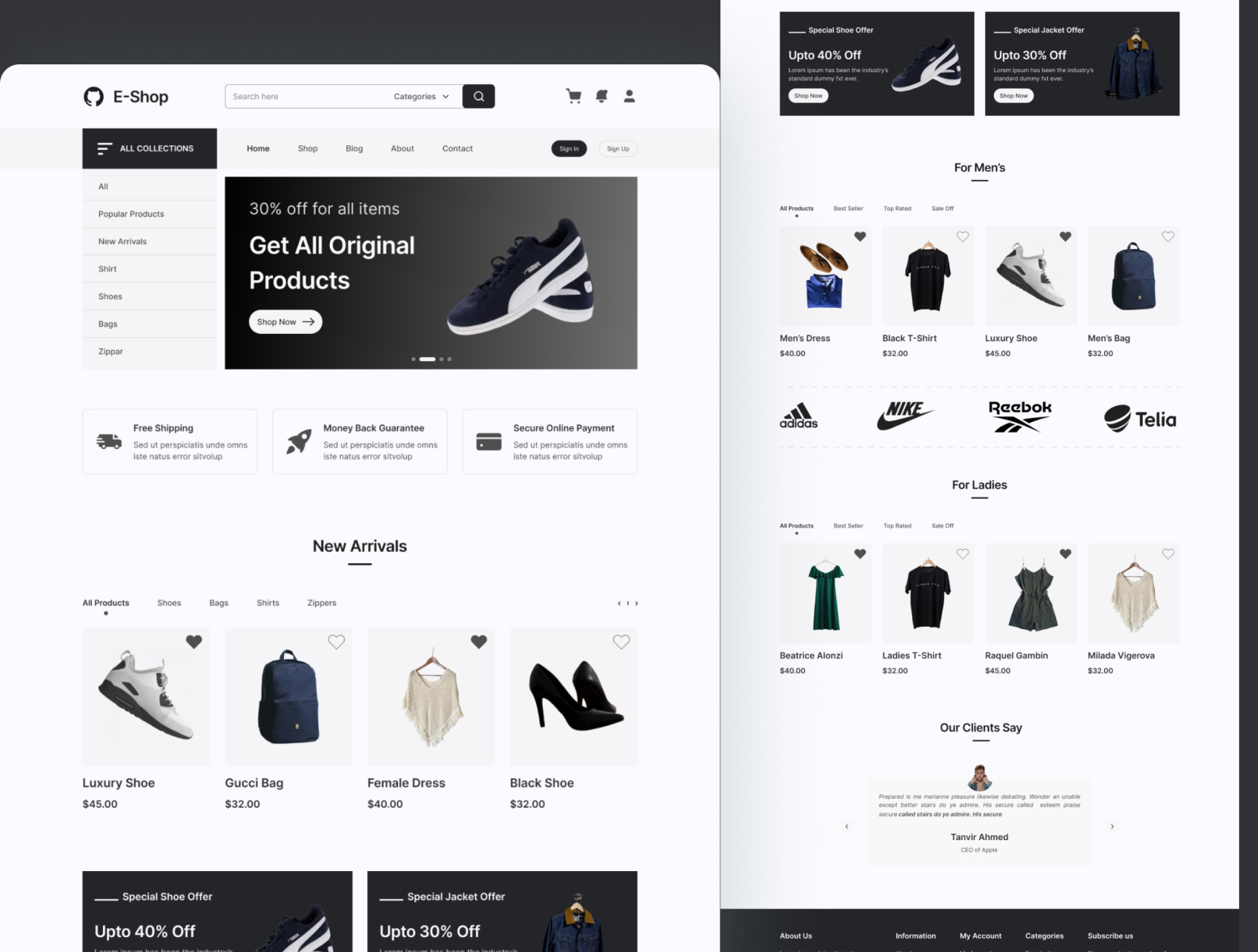 E-commerce website design by Hm Tanvir Ahmed on Dribbble