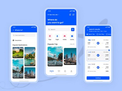 Travel app UI