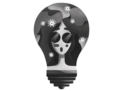 Thoughts adobe blackandwhite flower girl idea illustration light photoshop