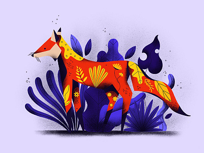 Fox applepencil fox grain illustration ipadpro nature pastel plants portrait procreate texture