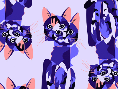 Miauw animal applepencil cat cat drawing cat illustration cat kitten cute ipadpro pastel pattern procreate purple