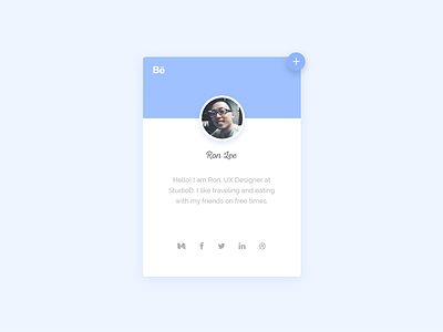 Profile Card 02 - Behance avatar behance blue follow icons profile social ui