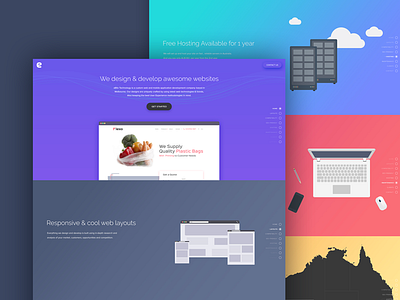 Landing page form gradient illustration internet landing ui ux web