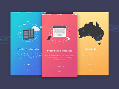 Inner pages gradient illustration internet landing mobile ui ux web