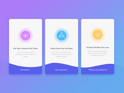 Onboarding button card icon ui ux web