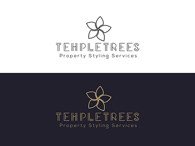 Templetrees Logo elegant flat identity logo plain templetrees