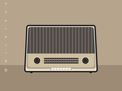 Wireless Radio classic illustration music wireless radio