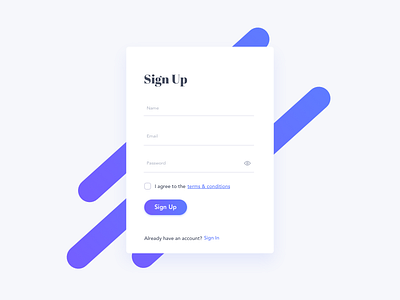 Daily UI Challenge #001 - Sign Up 001 card daily ui challange signup ui ux