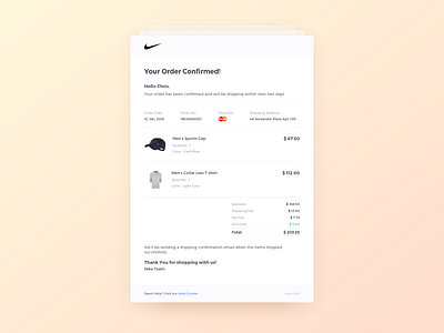 Daily UI Challenge #017 -  Email Receipt