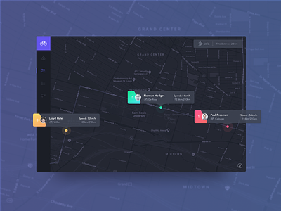 Daily UI Challenge #020 - Location Tracker bicycle daily ui challange dashboard location map race