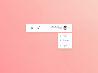 Daily UI Challenge #027 - Dropdown avatar daily ui challange dropdown header notifications profile signout ui ux