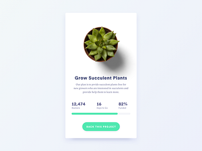 Daily UI Challenge #032 - Crowdfund card crowdfund daily fund mobile ui ux