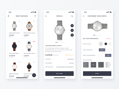 Daily UI Challenge #033 -Product Customize app cart customize ecommerce fashion ios mobile pdp product ui ux watch