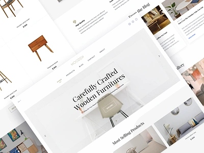 Wooden home furniture homepage internet ui ux web