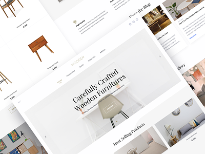 Wooden home furniture homepage internet ui ux web