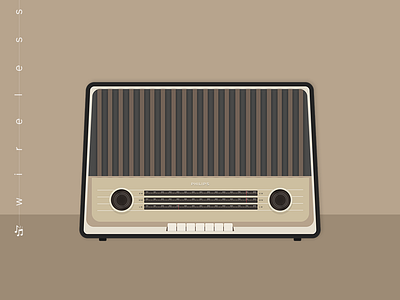 Radio air classic illustration music radio wireless