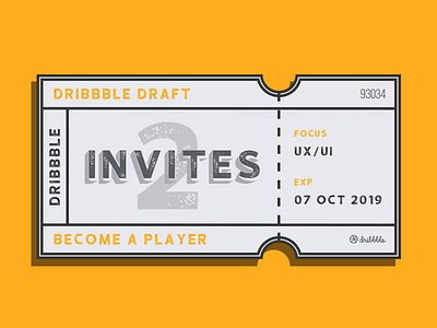 2 Dribbble Invites dribbble invites giveaway member player ui ux
