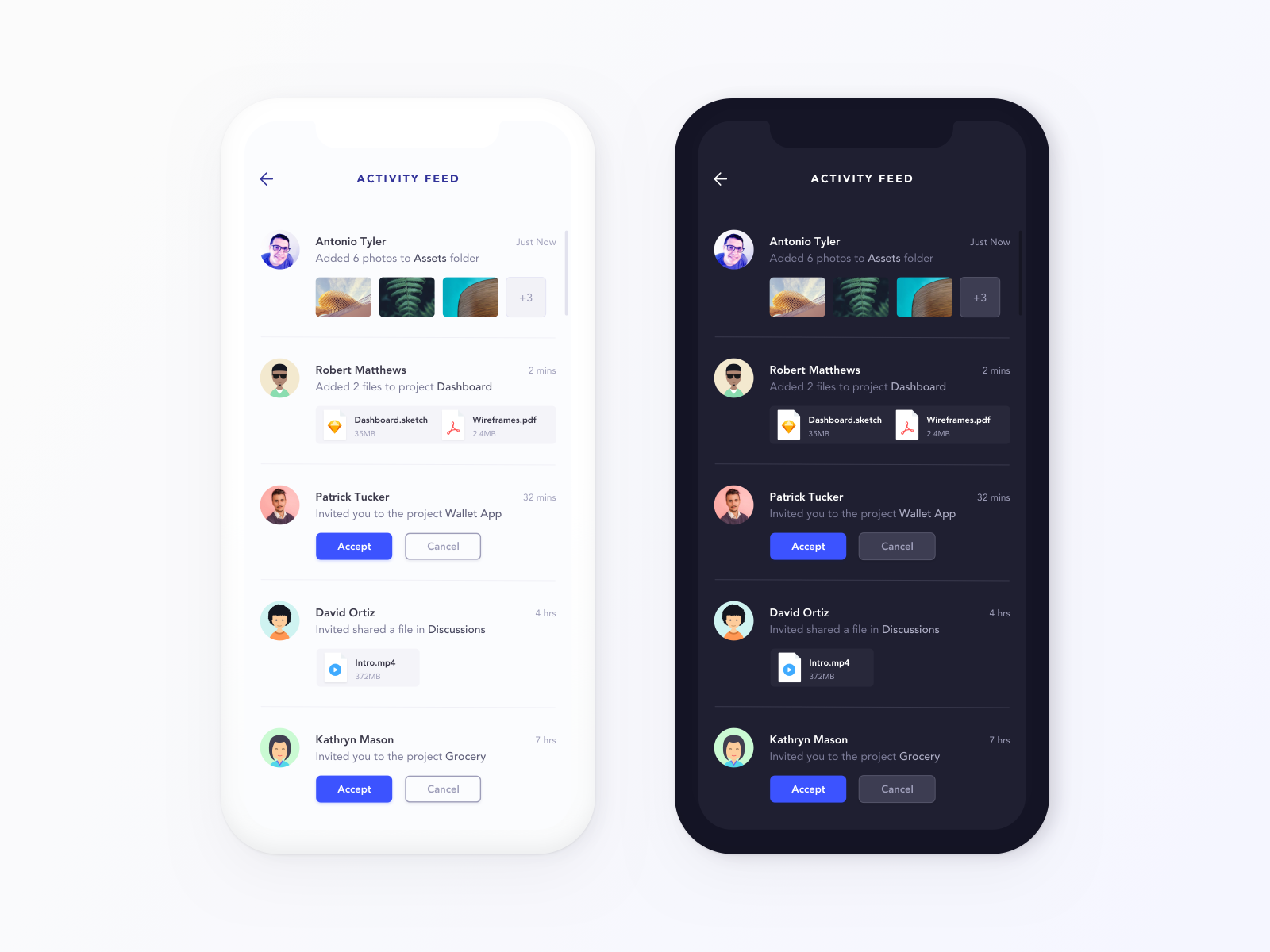 Daily UI Challenge #047 - Activity feed by Udara on Dribbble