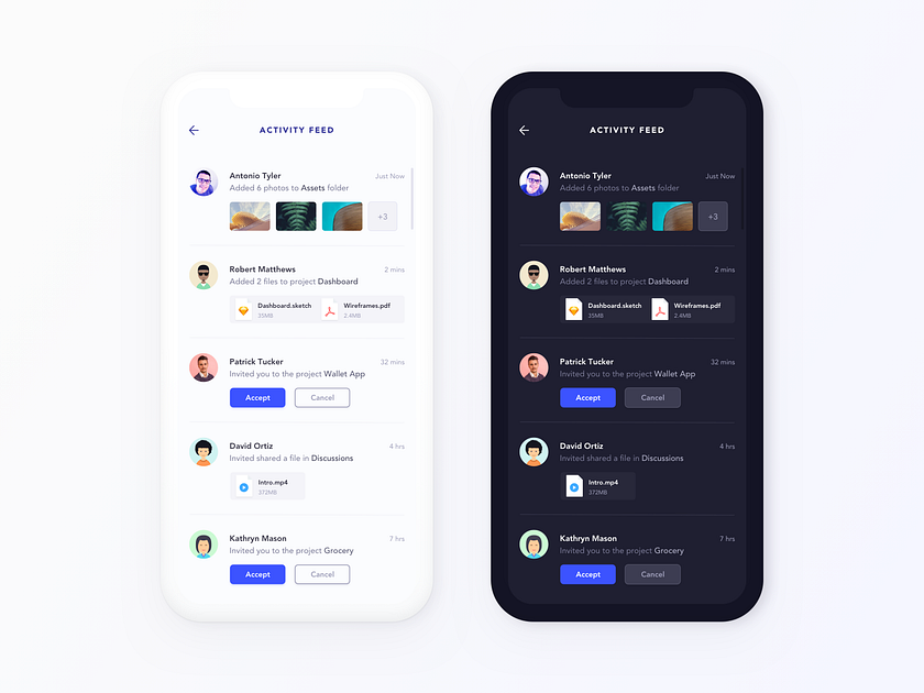 Daily UI Challenge #047 - Activity feed by 🌀Udara🌀 on Dribbble
