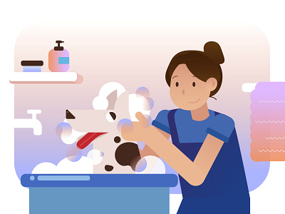 Pet Grooming Service design dogs flat graphic design illustration illustrator minimal service app service design
