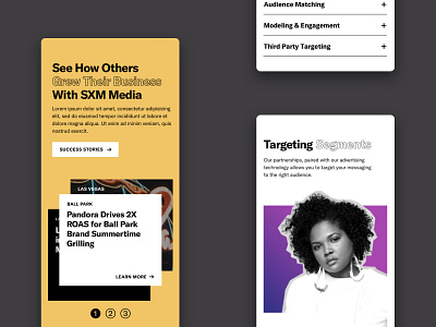 SXM - Mobile Sections adaptive branding composition design graphic design interactive layout minimal mobile mobile first responsive typography ui web design website