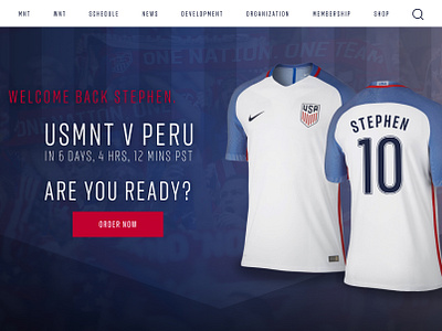 US Soccer Website - Header Concept - 2 by Nick Barry on Dribbble
