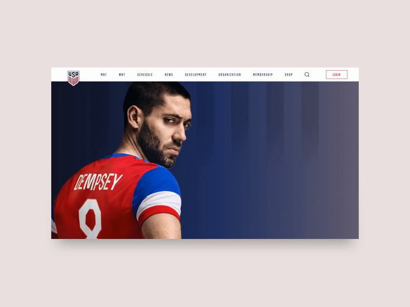 US Soccer Website - Header Concept - 2
